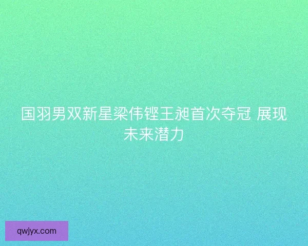 国羽男双新星梁伟铿王昶首次夺冠 展现未来潜力
